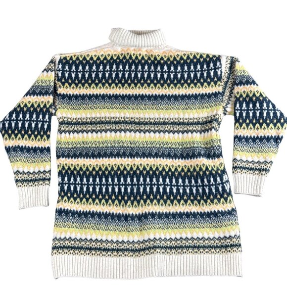 Zara Nordic Fair Isle Turtleneck Sweater Juniors M Womens S-M Cozy Knit Soft - Picture 2 of 8